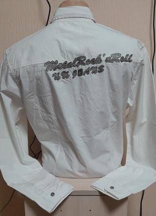 Шикарная поплиновая рубашка белого цвета numero uno revolution с биркой, 💯 оригинал4 фото