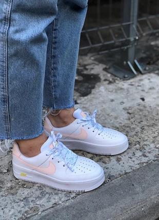 Nike air force 1 sage low white\pink кросівки жіночі найк аір4 фото