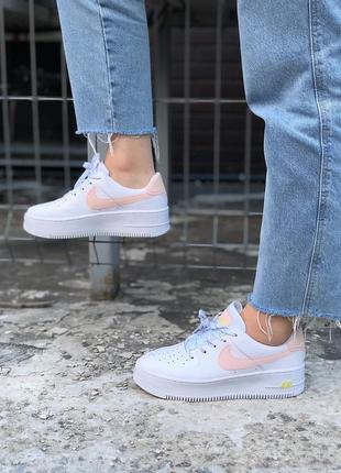 Nike air force 1 sage low white\pink кросівки жіночі найк аір5 фото