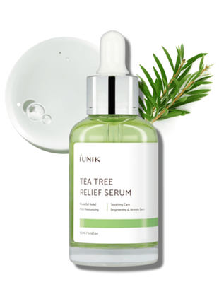 Сыворотка для проблемной кожи с гидролатом чайного дерева iunik tea tree relief serum, 50ml4 фото