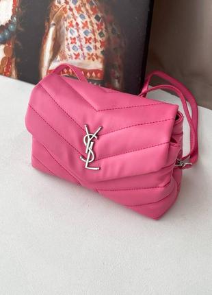 Рожева сумка клатч в стилі yves saint laurent pretty bag pink
