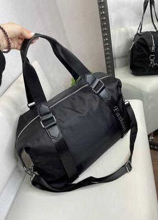 Мужская, женская дорожная спортивная сумка черная2 фото