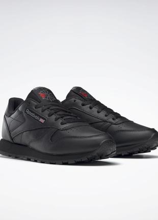 Оригинальн! кроссовки reebok classic leather black 39124 фото