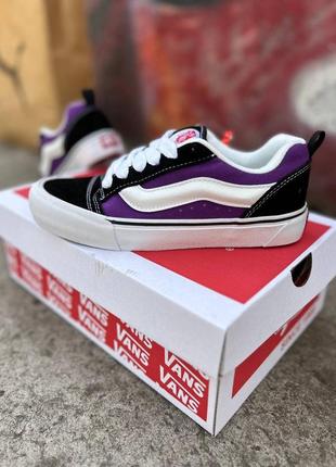 Шикарные женские кеды vans knu skool purple black white фиолетовые10 фото