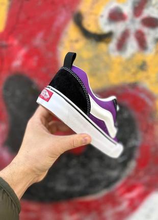 Шикарные женские кеды vans knu skool purple black white фиолетовые9 фото