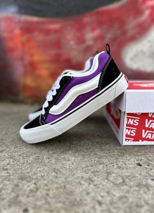 Шикарные женские кеды vans knu skool purple black white фиолетовые6 фото