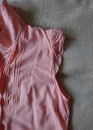 Блуза светло оранжевая на пуговицах без рукава4 фото