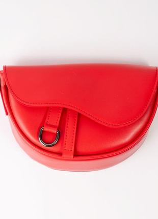 Жіноча сумка червона сумка напівколо червоний клатч сумочка кросбоді через плече