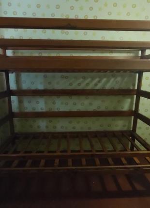Ліжко двоярусне дерев'яне2 фото