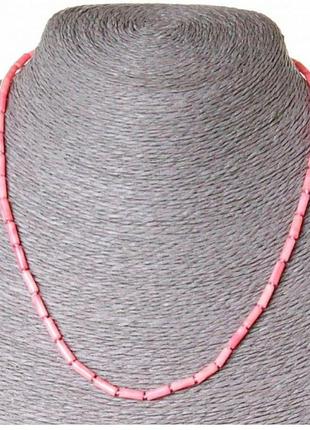 Бусы розовый перламутр