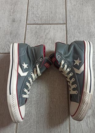 Шкіряні кеди converse, кожаные кеды2 фото