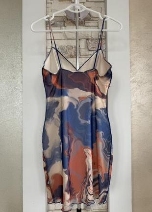 Цветное мини платье из сетки6 фото