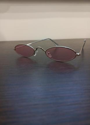 Модні сонцезахисні окуляри рожеві вузькі овальні ретро окуляри очки 70163 фото