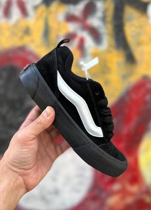 Крутые женские кеды vans knu skool black чёрные