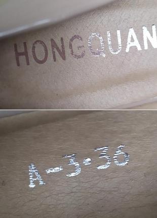 Кремовые лаковые туфли устойчивый каблук hongquan, 369 фото