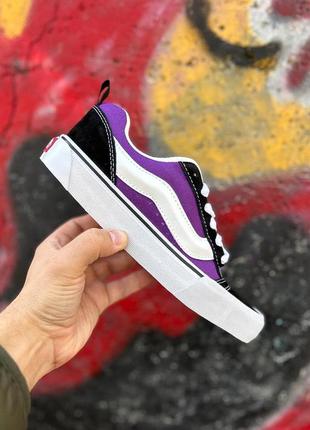 Шикарные женские кеды vans knu skool purple black white фиолетовые