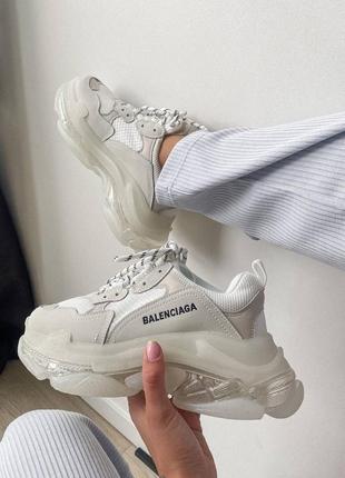 Баленсиага трипл balenciaga triple s cream white clear sole4 фото