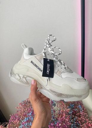 Баленсиага трипл balenciaga triple s cream white clear sole8 фото