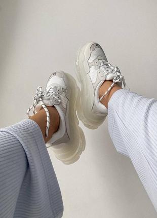 Баленсиага трипл balenciaga triple s cream white clear sole6 фото