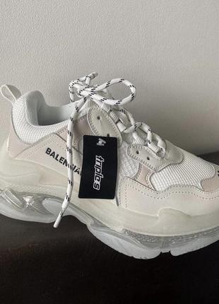 Баленсиага трипл balenciaga triple s cream white clear sole7 фото