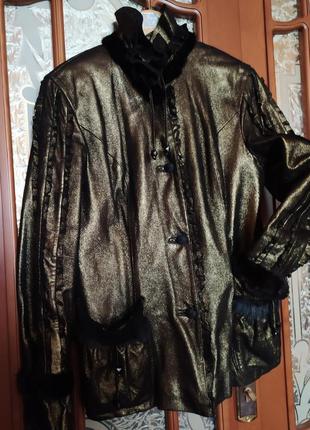 Куртка шкіряна culliano bravo,з обробкою з норки,пр-ва італія1 фото
