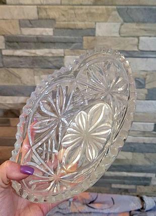 Кришталевий салатник, вінтажна ваза фруктовниця