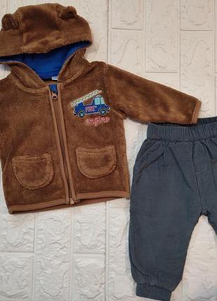 Флисовый костюмчик : кофта lupilu и штаны early days 3-9 месяцев6 фото