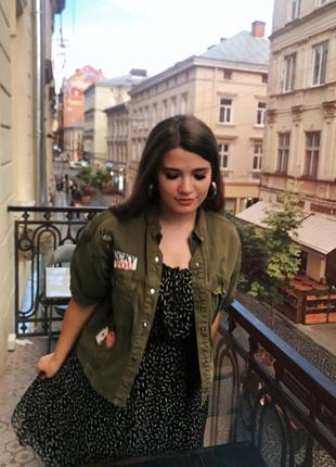 Куртка-рубашка на короткий рукав zara, джинсовка на короткий рукав