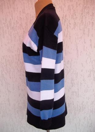 ( 48 р ) женская кофта в полоску удлиненная акриловый свитер новая англия2 фото