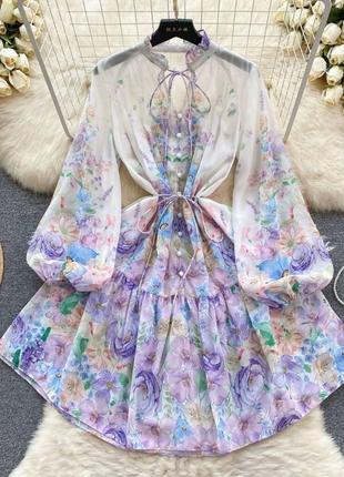 Летнее легкое платье, с ярким цветочным принтом🌸,летнее платье1 фото
