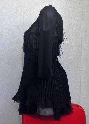 Плаття сукня двошарова з бахромою3 фото