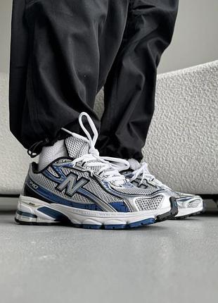 Нью беленс кросівки сірі з синім new balance 740 blue silver
