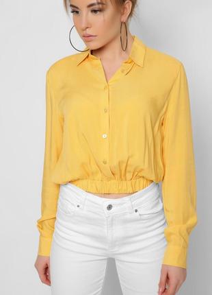 Модная блуза oversize желтого цвета2 фото