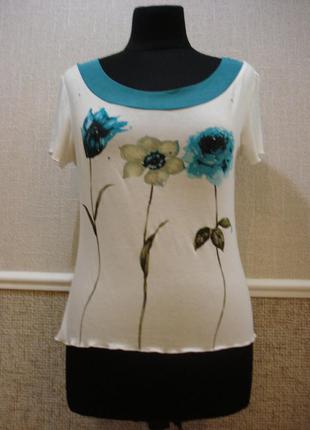 Летняя кофточка трикотажная блузка с коротким рукавом1 фото