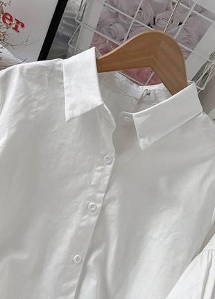 Классическая белая рубашка с объемными рукавами 🥰,классическая белая рубашка5 фото