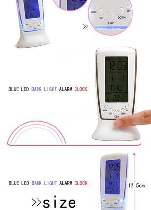 Годинник будильник термометр хронограф з led-підсвіткою square cl6 фото