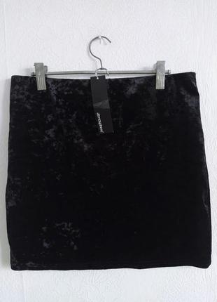 Велюровая мягкая короткая юбка1 фото