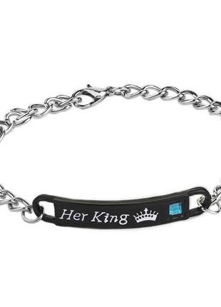Парные браслеты для влюбленных "ее король" "его королева" "her ki5 фото