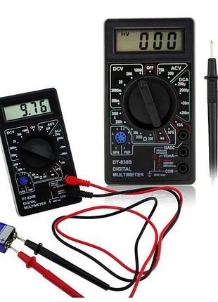 Мультиметр (тестер) dt-830b з щупами та батарейкою крона5 фото