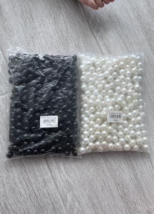 Намистини штучні перли ( молочні і чорні )1 фото