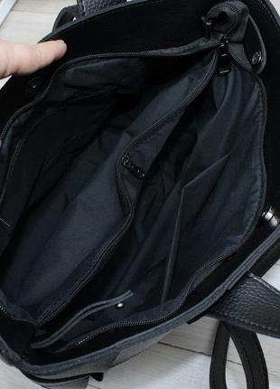 Женская большая классическая сумочка черная3 фото