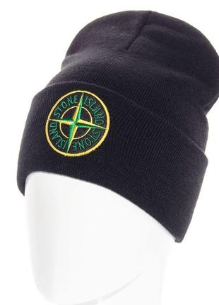 Шапка лопата stone islandс закотом, подвійна, унісекс