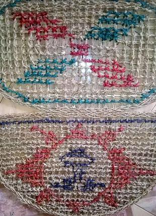 Килимок джутовий, плетена циновка з водоростей і ліан. 36х601 фото