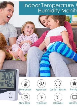 Цифровий термометр, гігрометр, метеостанція htc-1 big screen