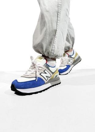 New balance 574 legacy grey/blue/yellow3 фото