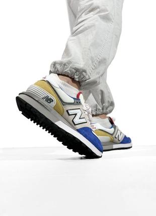 New balance 574 legacy grey/blue/yellow4 фото