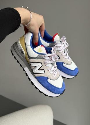 New balance 574 legacy grey/blue/yellow5 фото