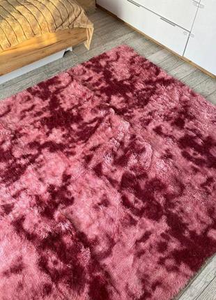 Хутровий ворсистий приліжковий килимок травка4 фото