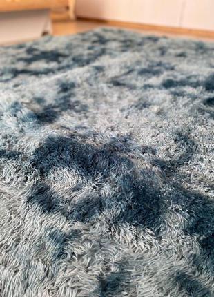 Хутровий ворсистий приліжковий килимок травка6 фото