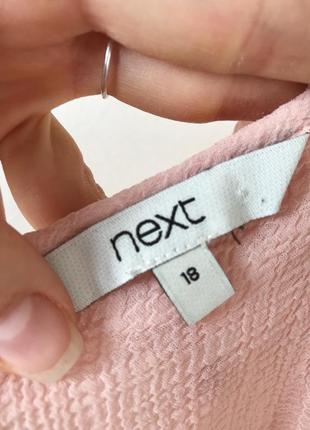 Блуза с воротничком next розовая полупрозрачная пастельная фактурная7 фото